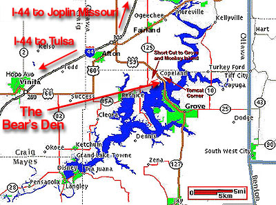 Map of Grand Lake O' The Cherokees